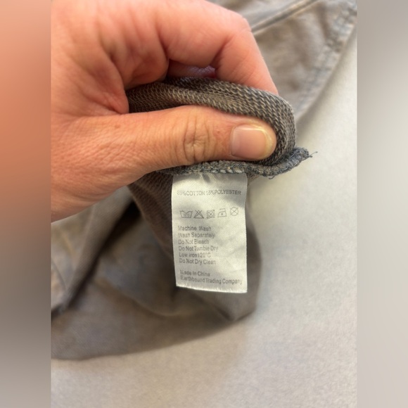 Earthbound Distressed Ombré Cropped Hoodie Boho bohemian peace sign small - Picture 3 of 7